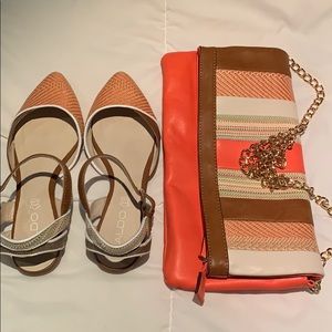 Cute handbag with a pair of shoes to match